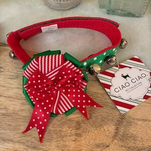 Festive Red and Green Dog and or Cat Decorative Festive Collar